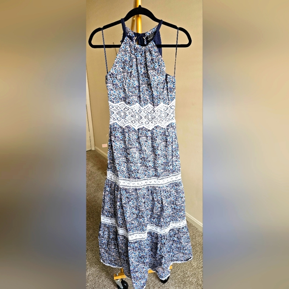 Adelyn Rae Multi Blue Floral Dress